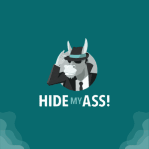 HMA Pro VPN hesap satın al sayfasında, bir dizüstü bilgisayar ekranında HMA VPN logosu ve kalkan simgesi.
